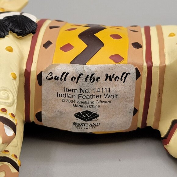 Call of the Wolf Indian Feather Wolf Figurine Retired Westland Giftware Pack 1 - Picture 7 of 7